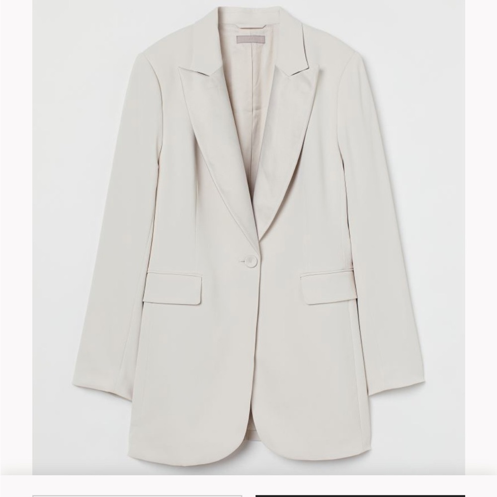 H&M Single Breasted Jacket. Color: Light Beige (Size: XS)
